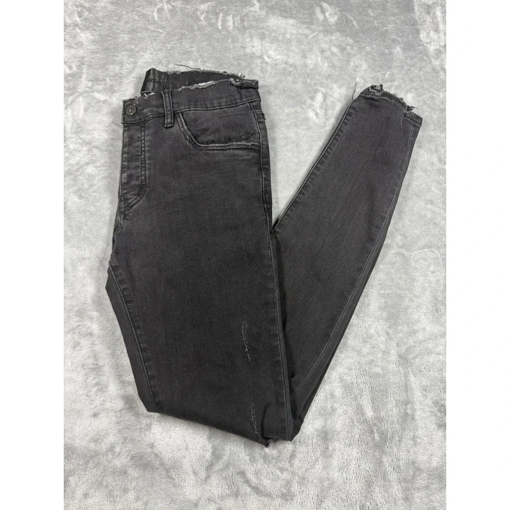 Valabasas Jeans Mens 32 Black Distressed Skinny Fit Frayed Hem Ripped Knee Pants
